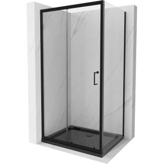 Mexen Apia sprchový kout 100x80, transp., černá + vanička, černá 840-100-080-70-00-4070B