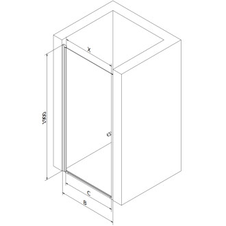 Mexen Pretoria sprchové dveře 70 cm, průhledné, černé - 852-070-000-70-00