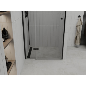 Mexen Roma Sprchové dveře pantové 70 cm, průhledné, černé - 854-070-000-70-00