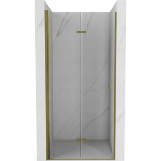 MEXEN LIMA sprchové dveře zalamovací 80x190 cm 6mm, zlatá-čiré 856-080-000-50-00