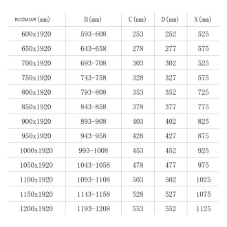 MEXEN LIMA sprchové dveře zalamovací 80x190 cm 6mm, zlatá-čiré 856-080-000-50-00