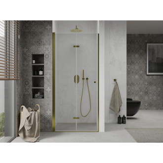 MEXEN LIMA sprchové dveře zalamovací 90x190 cm 6mm, zlatá-čiré 856-090-000-50-00