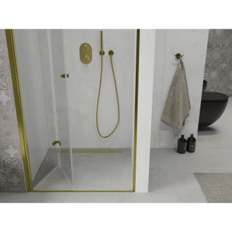 MEXEN LIMA sprchové dveře zalamovací 90x190 cm 6mm, zlatá-čiré 856-090-000-50-00