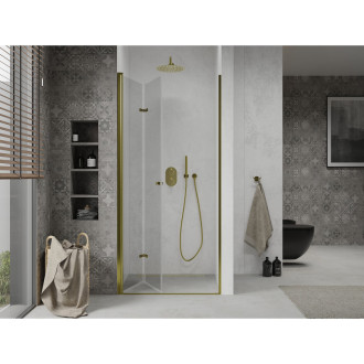 MEXEN LIMA sprchové dveře zalamovací 100x190 cm 6mm, zlatá-čiré 856-100-000-50-00