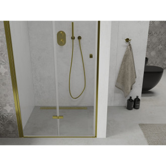 MEXEN LIMA sprchové dveře zalamovací 100x190 cm 6mm, zlatá-čiré 856-100-000-50-00
