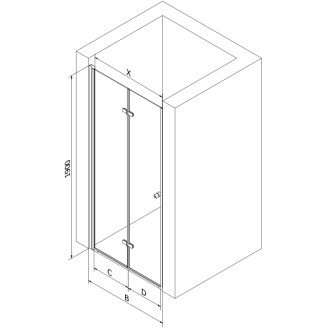 MEXEN LIMA sprchové dveře zalamovací 100x190 cm 6mm, černá-čiré 856-100-000-70-00