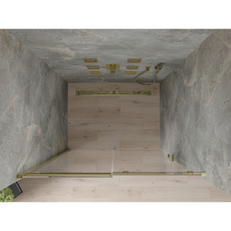 MEXEN OMEGA sprchové dveře 120x190 cm 8 mm zlatá-čiré 825-120-000-50-00
