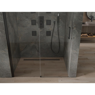 MEXEN OMEGA sprchové dveře 120x190 cm 8 mm černá- čiré 825-120-000-70-00