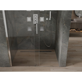 MEXEN OMEGA sprchové dveře 140x190 cm 8 mm chrom-čiré 825-140-000-01-00