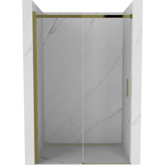 MEXEN OMEGA sprchové dveře 140x190 cm 8 mm zlatá-čiré 825-140-000-50-00