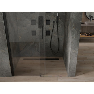 MEXEN OMEGA sprchové dveře 140x190 cm 8 mm černá-čiré 825-140-000-70-00