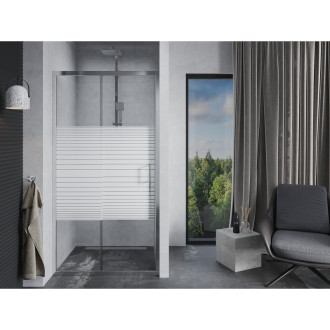 MEXEN APIA sprchové dveře 125x190 cm 5mm, chrom-pásy 845-125-000-01-20