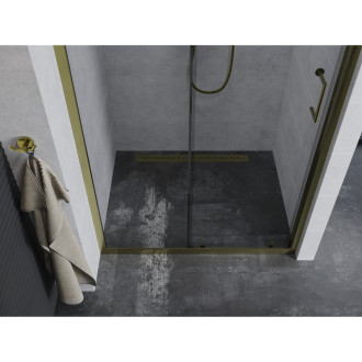 Mexen Apia posuvné sprchové dveře 130 cm, průhledné, zlaté - 845-130-000-50-00