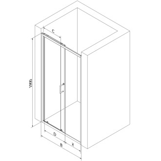 Mexen Apia posuvné sprchové dveře 130 cm, průhledné, zlaté - 845-130-000-50-00