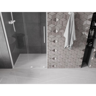 Mexen Velar posuvné sprchové dveře 90 cm, průhledné, bílé - 871-090-000-01-20