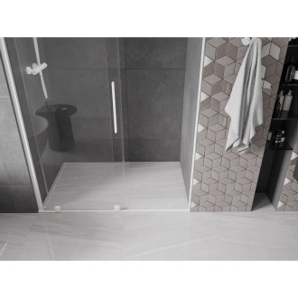 Mexen Velar posuvné sprchové dveře 150 cm, transparentní, bílé - 871-150-000-01-20