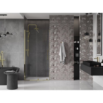 Mexen Velar posuvné sprchové dveře 90 cm, průhledné, zlaté - 871-090-000-01-50