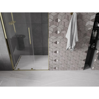 Mexen Velar posuvné sprchové dveře 90 cm, průhledné, zlaté - 871-090-000-01-50