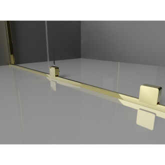 Mexen Velar posuvné sprchové dveře 140 cm, průhledné, zlaté - 871-140-000-01-50
