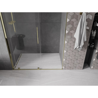 Mexen Velar posuvné sprchové dveře 150 cm, průhledné, zlaté - 871-150-000-01-50