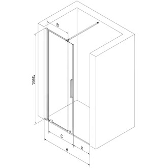 Mexen Velar posuvné sprchové dveře 120 cm, transparentní, broušené zlato 871-120-000-01-55