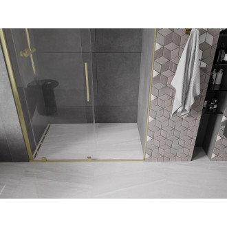 Mexen Velar posuvné sprchové dveře 130 cm, transparentní, broušené zlato 871-130-000-01-55
