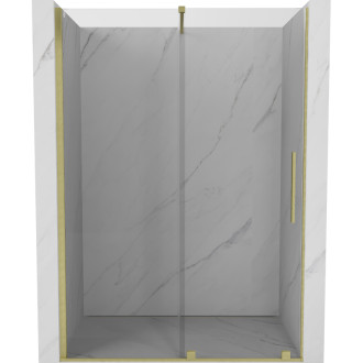 Mexen Velar posuvné sprchové dveře 140 cm, transparentní, broušené zlato 871-140-000-01-55