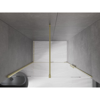 Mexen Velar posuvné sprchové dveře 140 cm, transparentní, broušené zlato 871-140-000-01-55