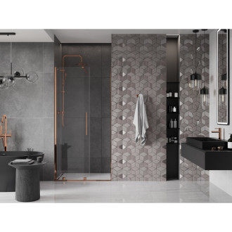 Mexen Velar posuvné sprchové dveře 120 cm, transparentní, růžové zlato - 871-120-000-01-60
