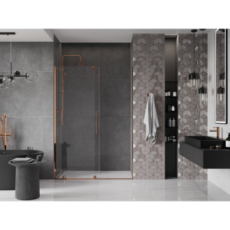 Mexen Velar posuvné sprchové dveře 160 cm, transparentní, růžové zlato - 871-160-000-01-60