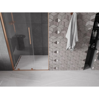 Mexen Velar posuvné sprchové dveře 100 cm, transparentní, broušená měď - 871-100-000-01-65