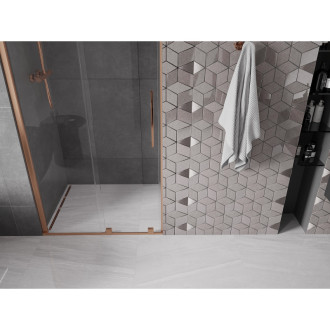 Mexen Velar posuvné sprchové dveře 120 cm, transparentní, broušená měď - 871-120-000-01-65