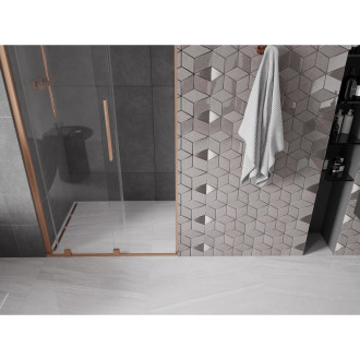 Mexen Velar posuvné sprchové dveře 120 cm, transparentní, broušená měď - 871-120-000-01-65