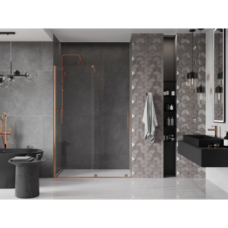 Mexen Velar posuvné sprchové dveře 150 cm, transparentní, broušená měď - 871-150-000-01-65