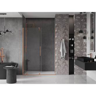 Mexen Velar posuvné sprchové dveře 150 cm, transparentní, broušená měď - 871-150-000-01-65