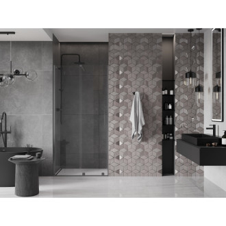 Mexen Velar posuvné sprchové dveře 90 cm, transparent, šedá kartáčovaný 871-090-000-01-66