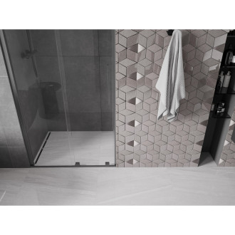Mexen Velar posuvné sprchové dveře 90 cm, transparent, šedá kartáčovaný 871-090-000-01-66