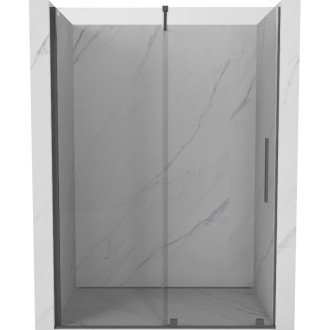 Mexen Velar posuvné sprchové dveře 140 cm, transparent, šedá kartáčovaný 871-140-000-01-66