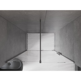 Mexen Velar posuvné sprchové dveře 140 cm, transparent, šedá kartáčovaný 871-140-000-01-66
