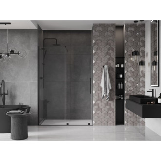Mexen Velar posuvné sprchové dveře 130 cm, průhledné, černé - 871-130-000-01-70