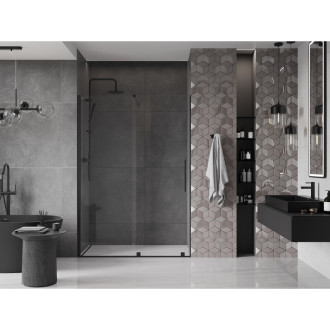 Mexen Velar posuvné sprchové dveře 140 cm, průhledné, černé - 871-140-000-01-70