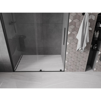 Mexen Velar posuvné sprchové dveře 140 cm, průhledné, černé - 871-140-000-01-70