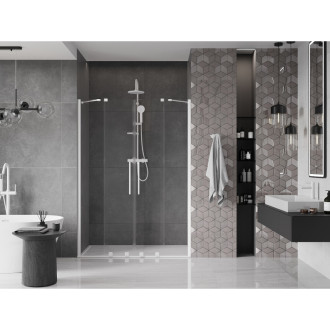 Mexen Velar Duo posuvné sprchové dveře 160 cm, transparentní, bílé - 871-160-000-02-20