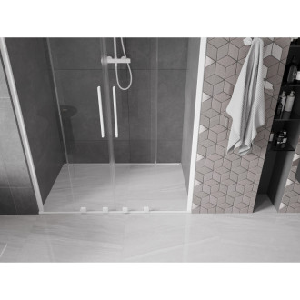 Mexen Velar Duo posuvné sprchové dveře 160 cm, transparentní, bílé - 871-160-000-02-20