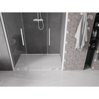 Mexen Velar Duo posuvné sprchové dveře 160 cm, transparentní, bílé - 871-160-000-02-20