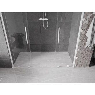 Mexen Velar Duo posuvné sprchové dveře 200 cm, transparentní, bílé - 871-200-000-02-20