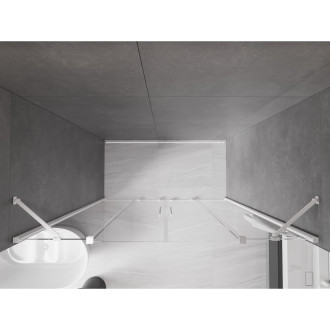 Mexen Velar Duo posuvné sprchové dveře 200 cm, transparentní, bílé - 871-200-000-02-20
