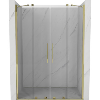 Mexen Velar Duo posuvné sprchové dveře 140 cm, průhledné, zlaté - 871-140-000-02-50