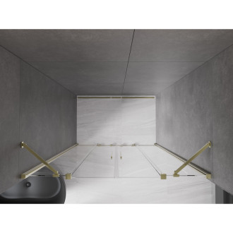Mexen Velar Duo posuvné sprchové dveře 140 cm, průhledné, zlaté - 871-140-000-02-50