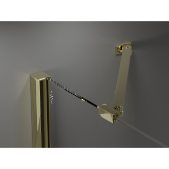 Mexen Velar Duo posuvné sprchové dveře 140 cm, průhledné, zlaté - 871-140-000-02-50